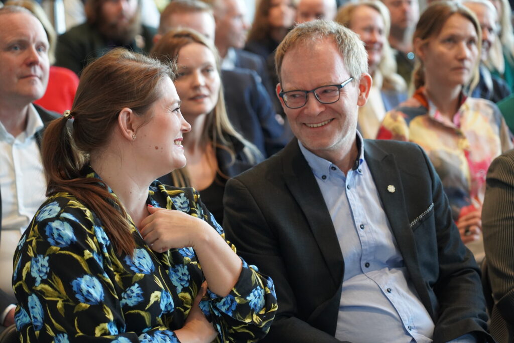 Næringsminister Cecilie Myrseth (Ap) og forskings- og høyere utdanningsminister Oddmund Hoel. Foto: Lars Bugge Aarset/Fremtidens Industri